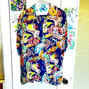 Vintage Rare 1940 kuu ipo Hawaiian Print Shirt size large
